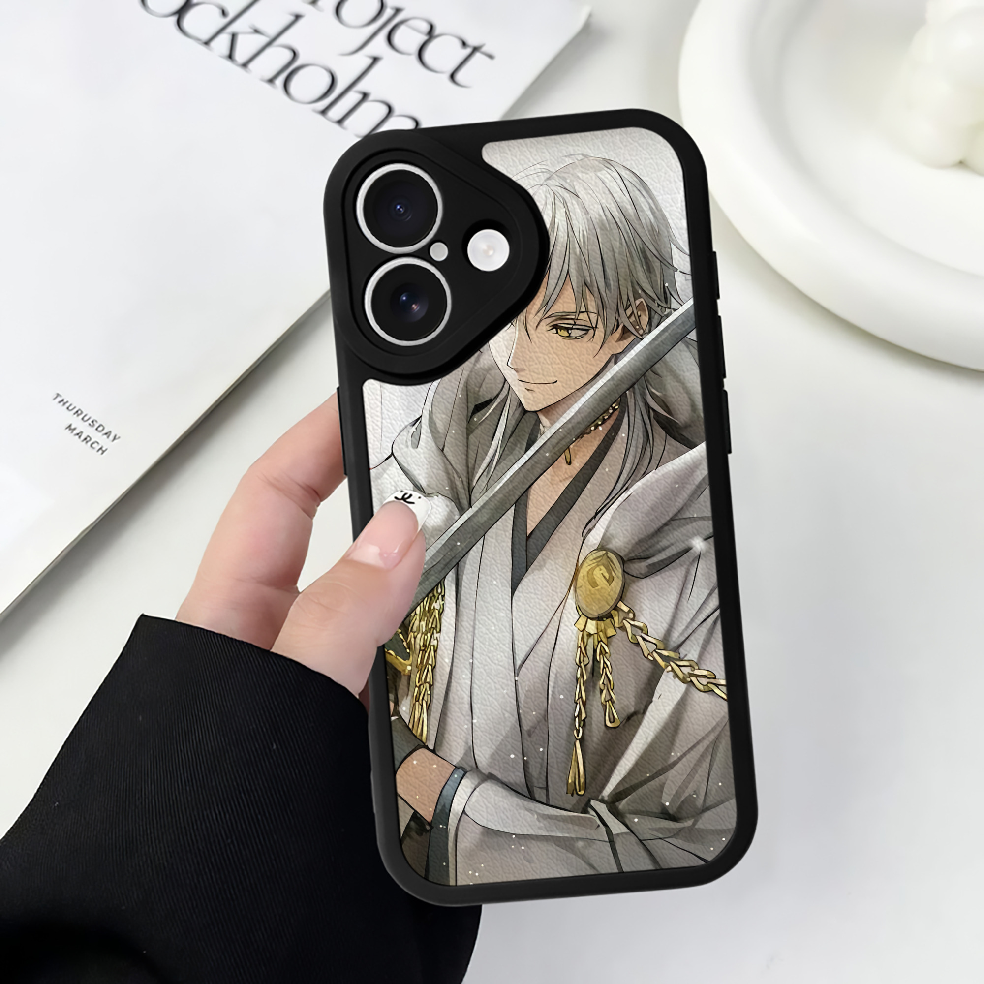 （画像用） 刀剣乱舞 Touken Ranbu 【iPhone 16シリーズ対応】シリコンスマホケース（レザー調） 材質：シリコン